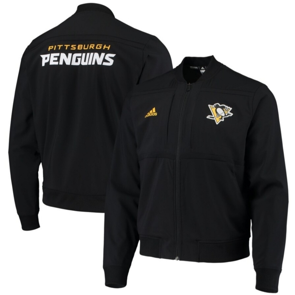 Pittsburgh Penguins adidas Black Bomber Full Zip Jacket
